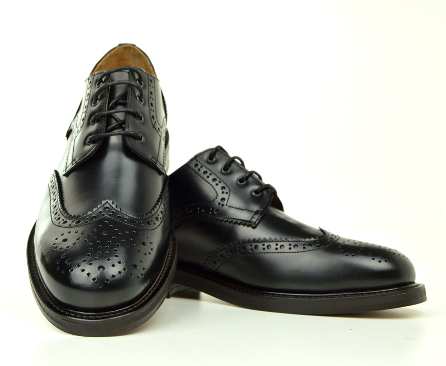 The Blake – Black Leather Brogue Shoes – Mod Shoes