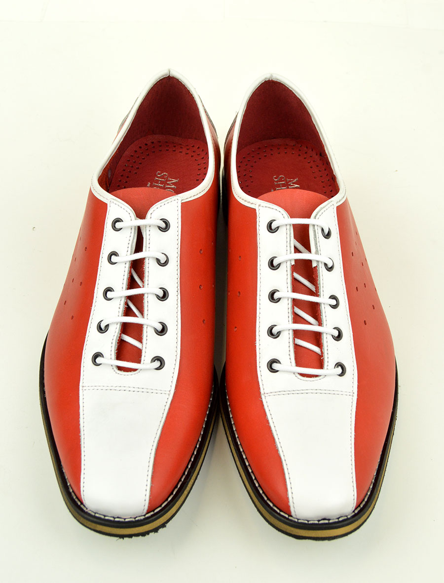 Red & White Bowling Shoes – The Strike – Mod Style – Mod Shoes