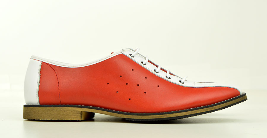 Red & White Bowling Shoes – The Strike – Mod Style – Mod Shoes