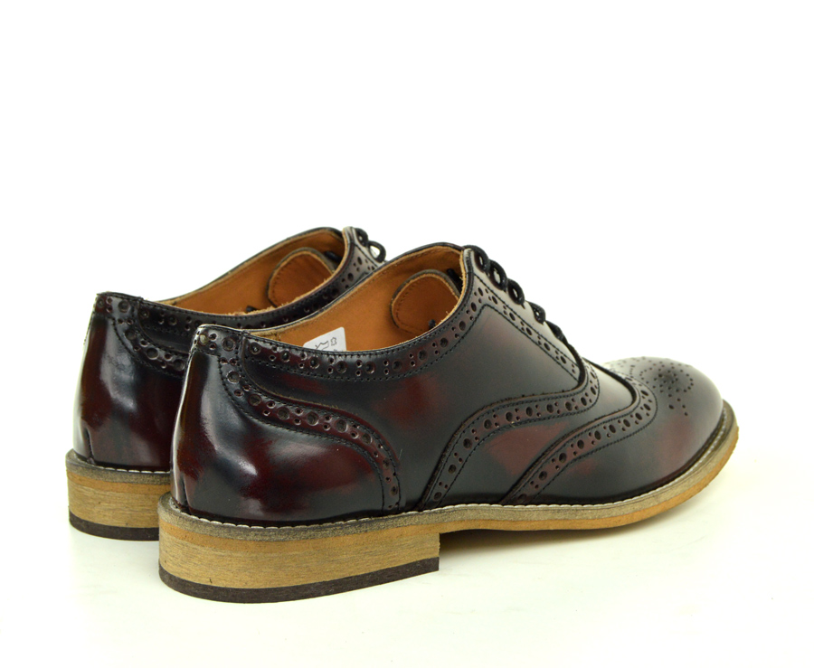 The Edie Ladies Oxblood Brogue Shoes