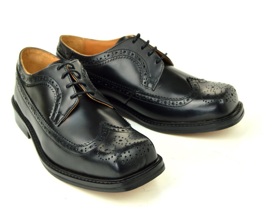 The Stomper – Black Brogue Northern Soul Style Shoes – Mod Shoes