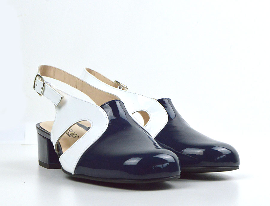 ladies navy patent loafers