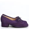 The Faye Brogue In Purple Suede - Vintage Style Ladies Shoes