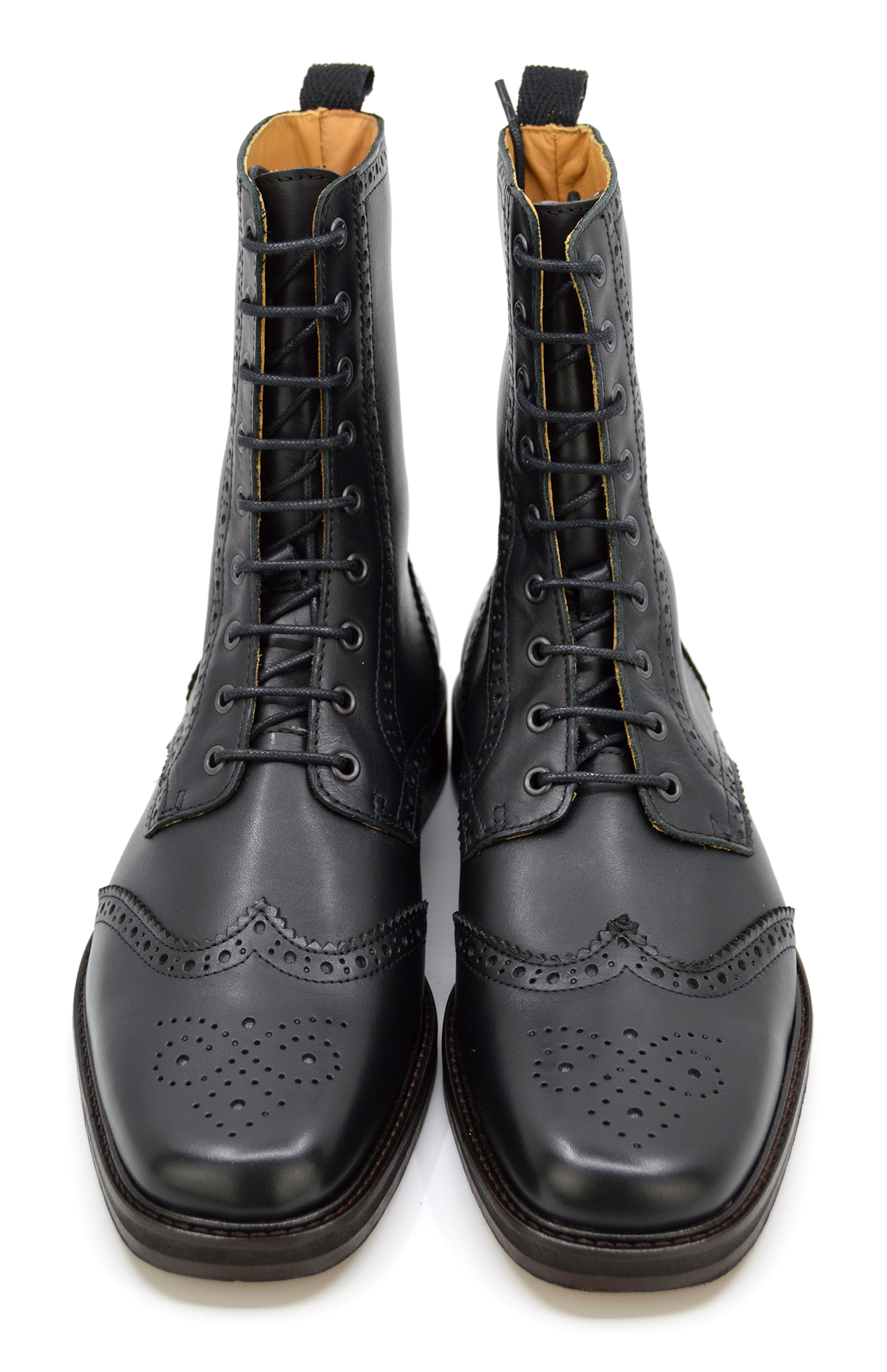 The Big Shot – Black Brogue Boots – Hard Mod / Smart Skin – Mod Shoes