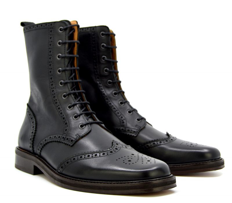 Ladies – The Big Shot – Black Brogue Boots – Hard Mod / Smart Skin ...