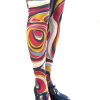 Multi Colour Psych Pattern Tights - ladies vintage retro 60s - 70s style