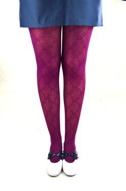 Plum Venice Lace Pattern Tights – ladies vintage retro 60s – 70s style ...