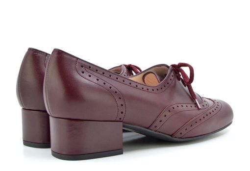 The Faye Brogue In Oxblood Leather – Vintage Style Ladies Shoes – Mod Shoes