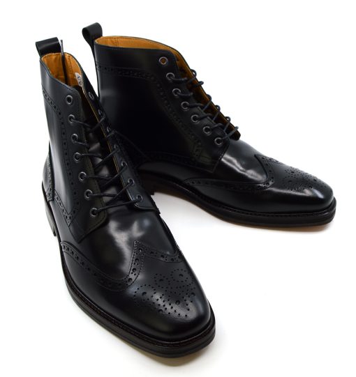 The Shelby V2 (New Thicker Soles) – Black Brogue Boots – Peaky Blinders ...