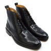 The Shelby V2 (New Thicker Soles) - Black Brogue Boots - Peaky Blinders Inspired