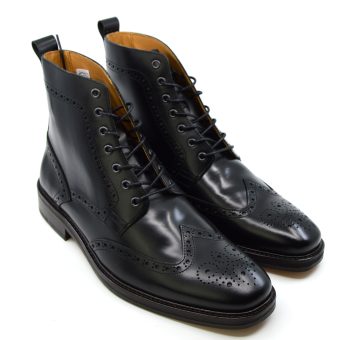 The Shelby V2 (New Thicker Soles) - Black Brogue Boots - Peaky Blinders Inspired Image