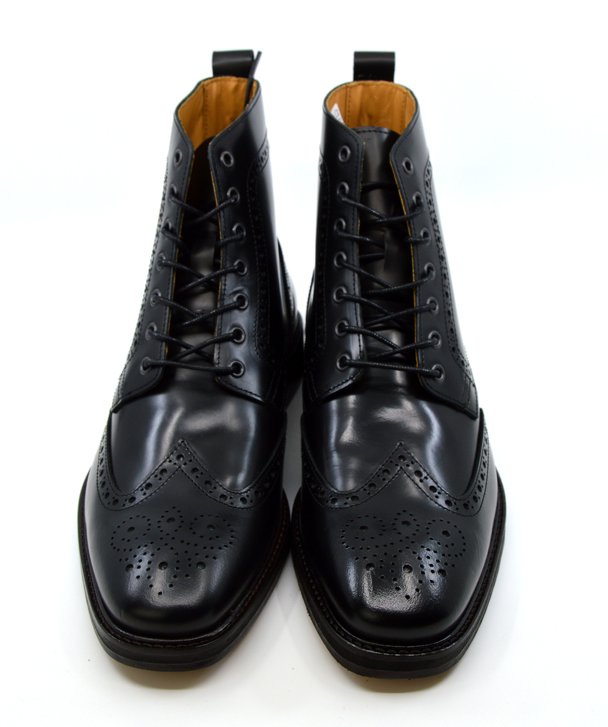 The Shelby V2 (New Thicker Soles) – Black Brogue Boots – Peaky Blinders ...