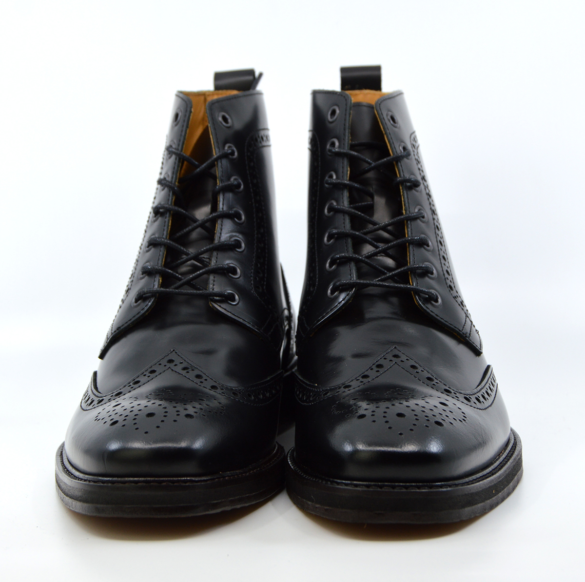 The Shelby V2 (New Thicker Soles) – Black Brogue Boots – Peaky Blinders ...