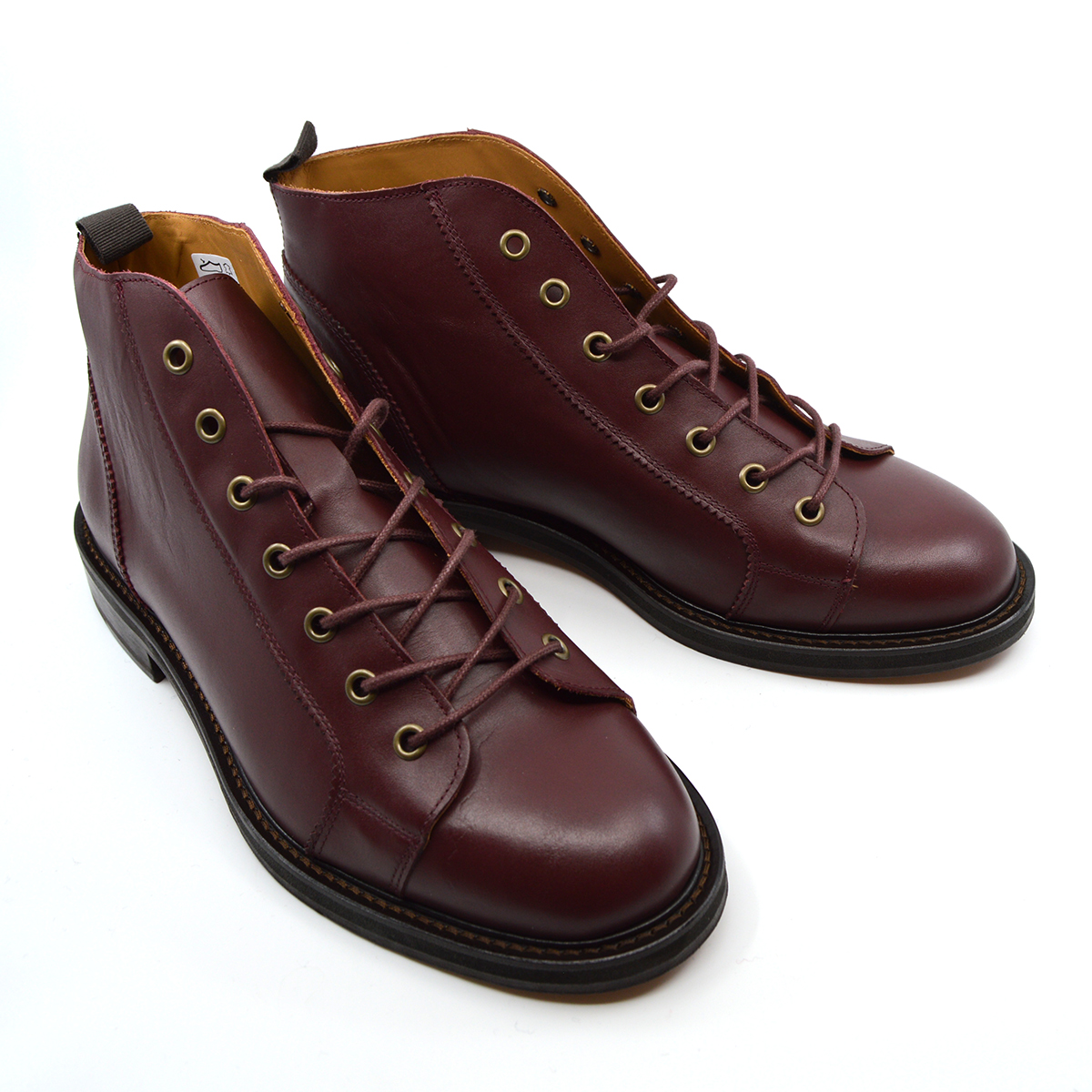 Oxblood Cherry Monkey Boots Version 4 New Leather Upper Leather