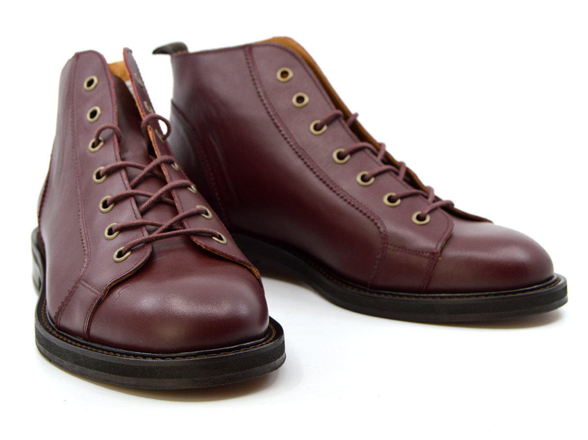 Oxblood Cherry Monkey Boots Version 4 New Leather Upper Leather