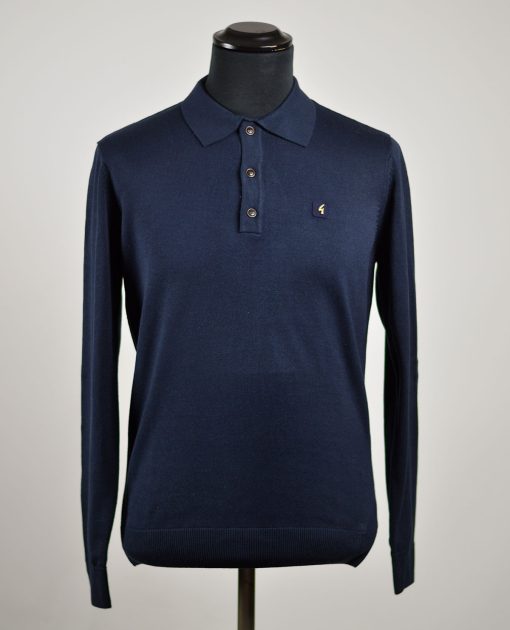 Gabicci Navy Blue Francesco long Sleeve Polo Top – Mod Shoes