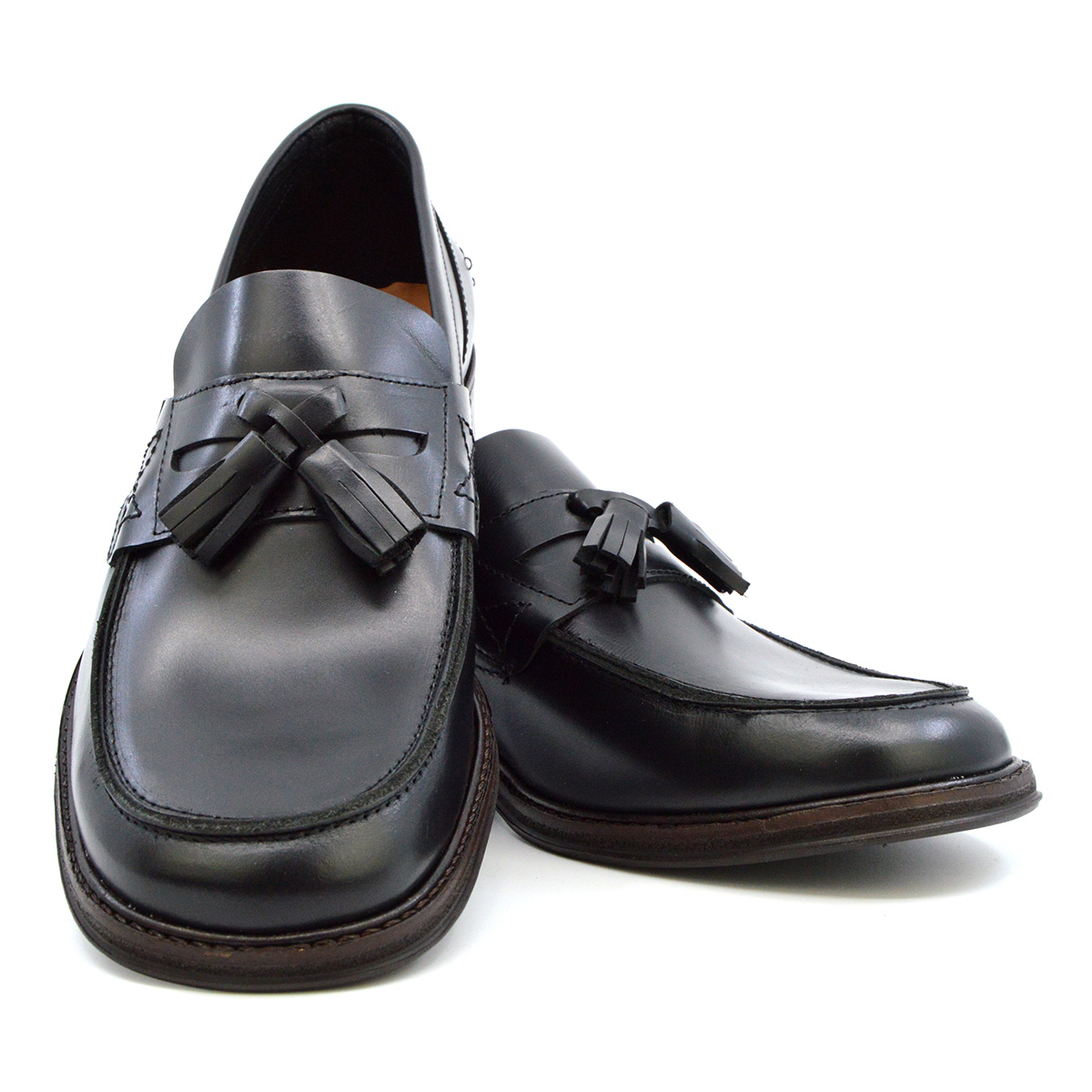 black smart loafers