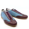 The Fresco In Claret & Blue Leather & Suede - Old School Trainers