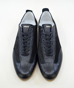 The Fresco In Black Leather & Suede – Old School Trainers – Mod Shoes