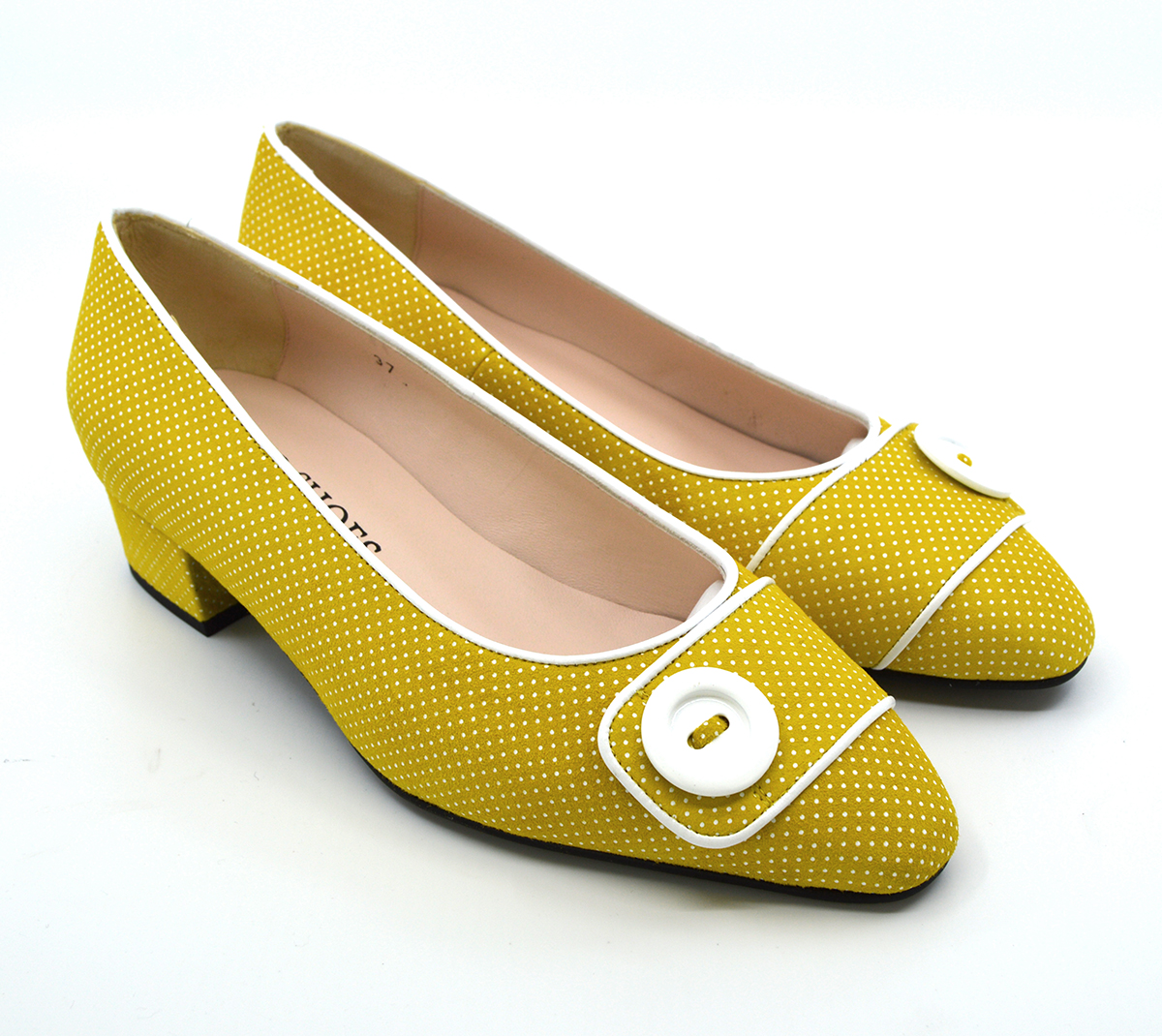The Julia – Mustard Yellow Dotted Suede 