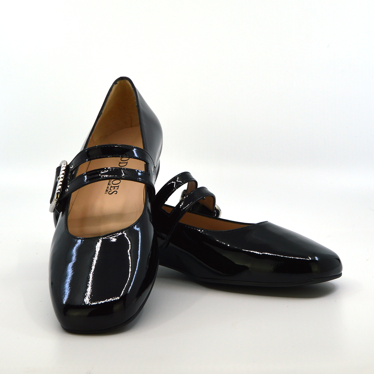The Prudence – Ladies Flat Retro Vintage 60’s Twiggy Style in Black ...