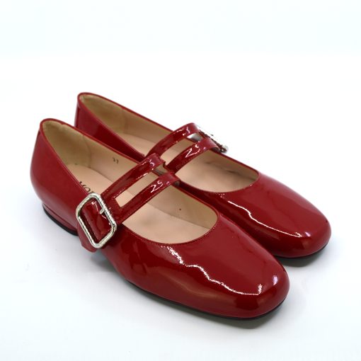 The Prudence – Ladies Flat Retro Vintage 60’s Twiggy Style in Red – Mod ...