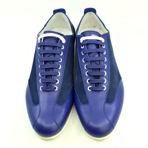 The Fresco In Indigo Leather & Suede – Old School Trainers – Mod Shoes