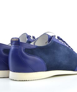 The Fresco In Indigo Leather & Suede – Old School Trainers – Mod Shoes
