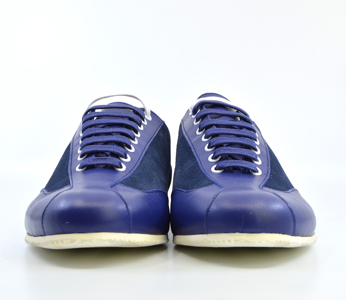 The Fresco In Indigo Leather & Suede – Old School Trainers – Mod Shoes