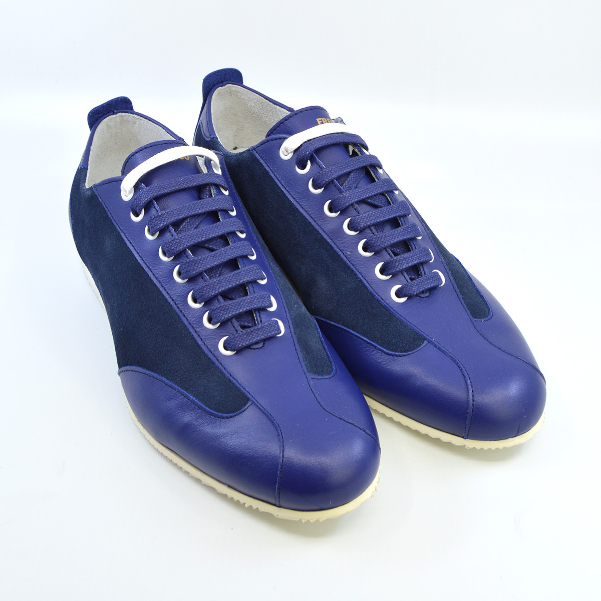 The Fresco In Indigo Leather & Suede – Old School Trainers – Mod Shoes