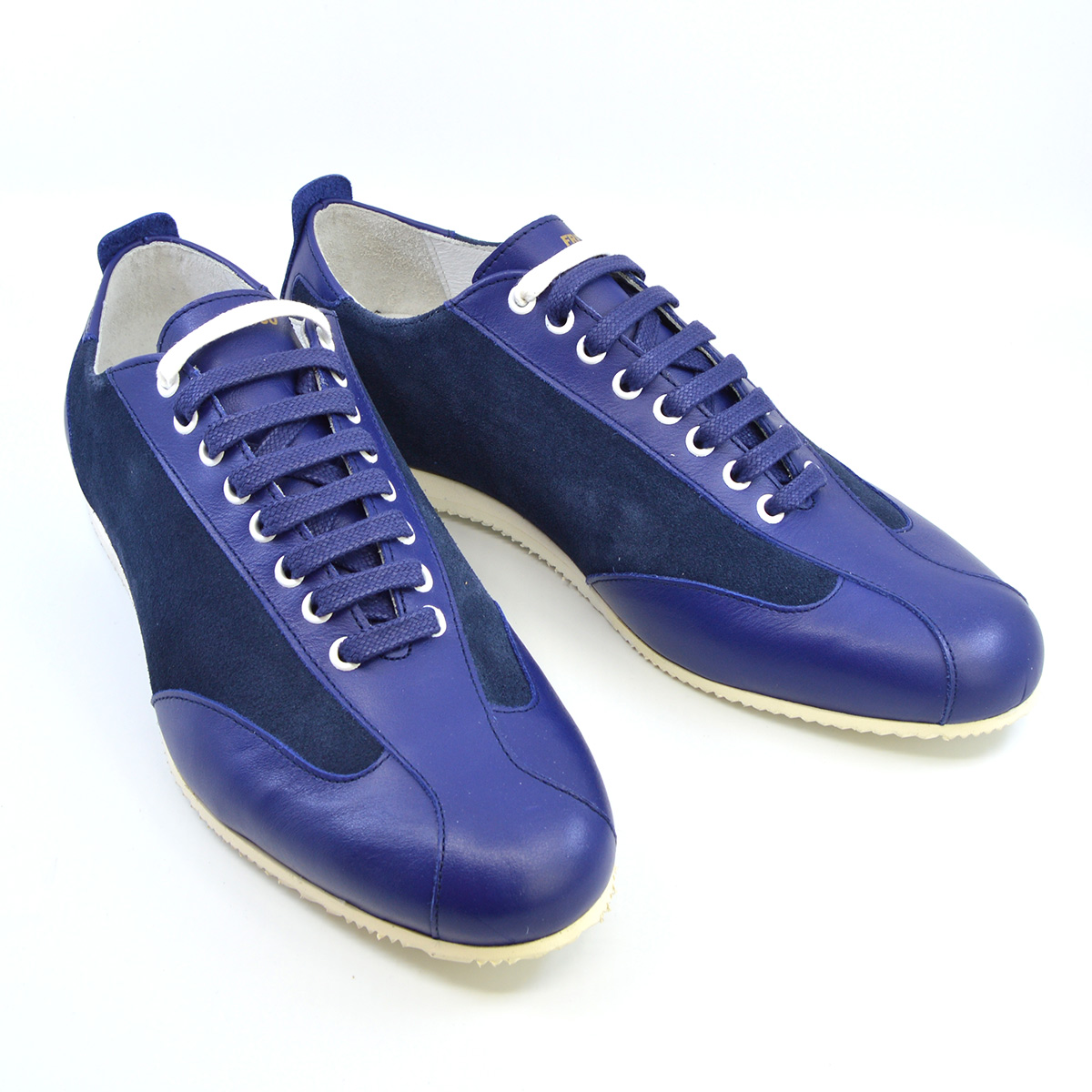 The Fresco In Indigo Leather & Suede – Old School Trainers – Mod Shoes