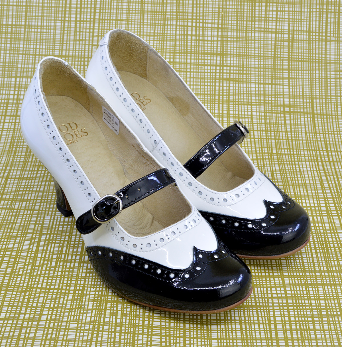 Black \u0026 White Patent Leather Mary Jane 