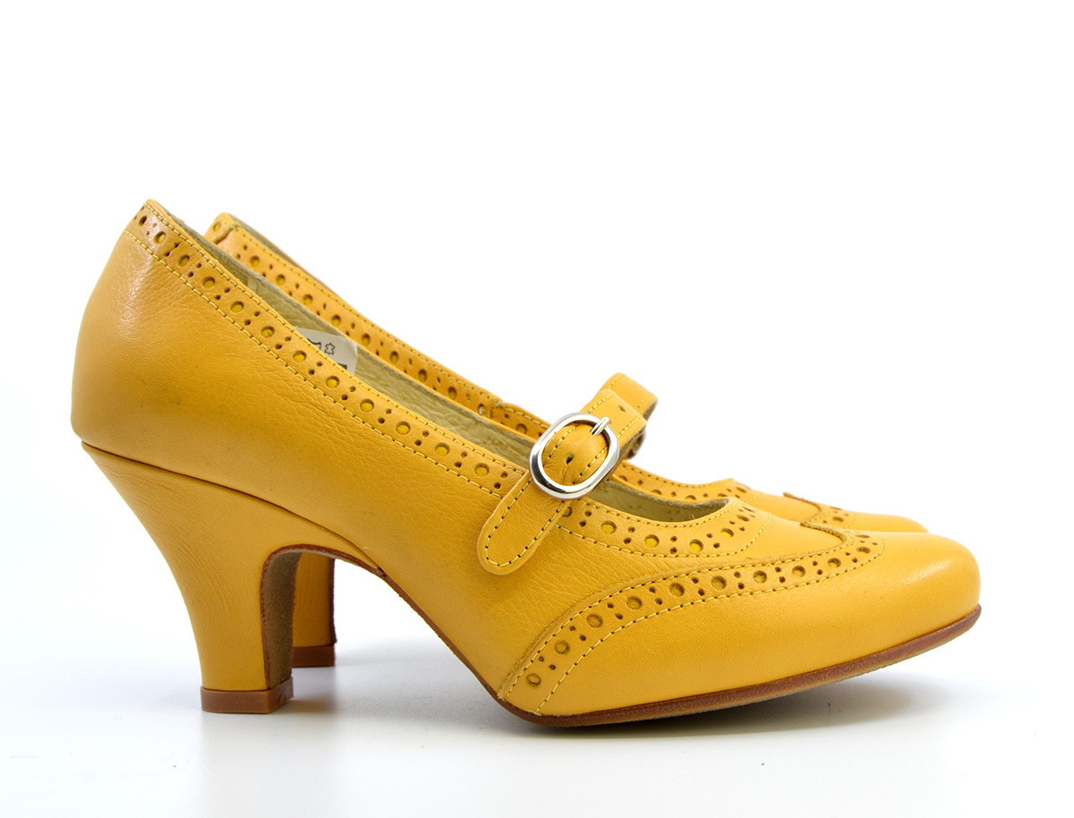 The Penny – Mustard Leather Mary Jane – Vintage Retro Ladies Shoes ...