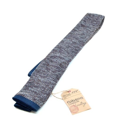 Fawn Navy Knitted Tie