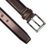 Dark Brown Leather Belt - Sewn Edge