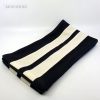 Black With Thick White Stripe College Scarf - Made In England