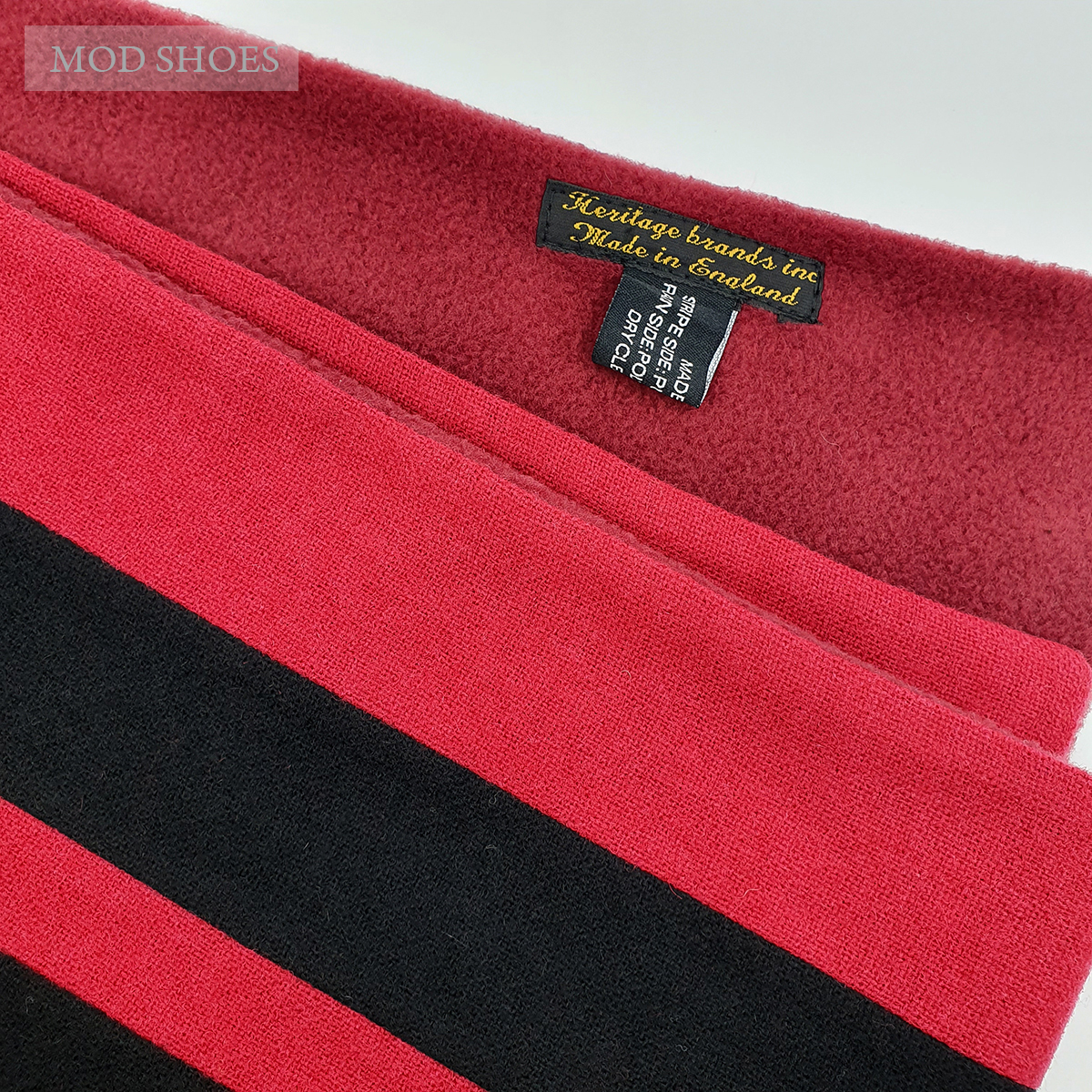Red & Black Stripe College Scarf – Made In England – Mod Shoes