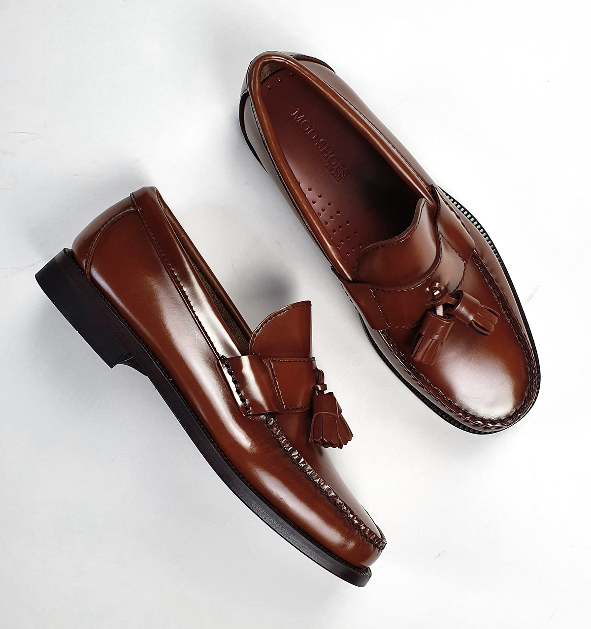 Tassel Loafers in Teak – The Baron – Mod Shoes