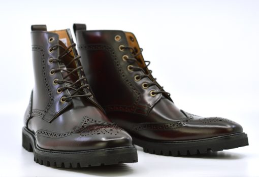 The Shelby with Rubber Winter Soles – Oxblood Brogue Boots – Peaky ...
