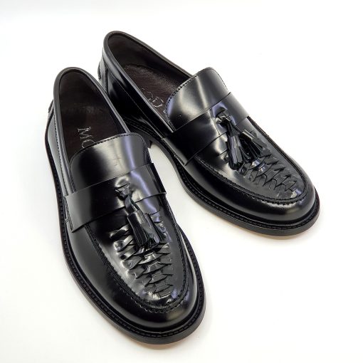 The Allnighter – Women’s Basket Weave Black Tassel Loafers – SKA ...