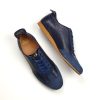 The Luca In Blue Leather & Suede - Old School Trainers
