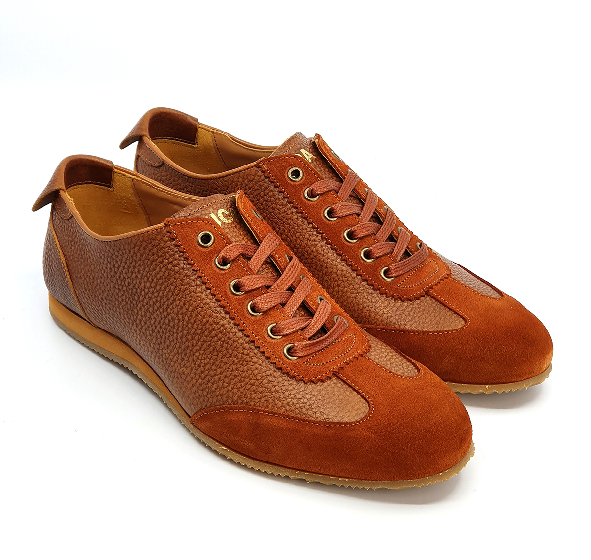 The Luca In Chestnut Leather & Suede – Old School Trainers – Mod Shoes