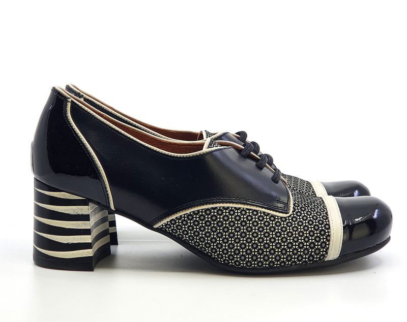 The Lottie in Black Ladies Retro Shoe by Mod Shoes Mod Shoes