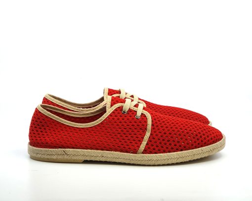 The Paulo In Red & Cream Piping Canvas - Summer Shoes - Image 7