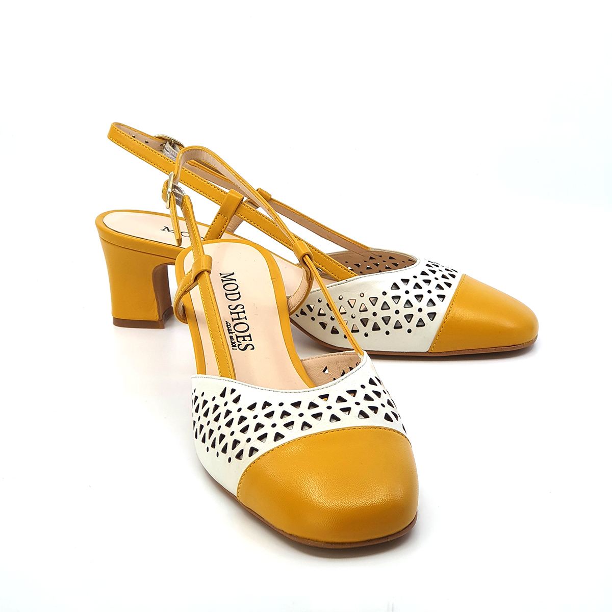 mustard slingback shoes