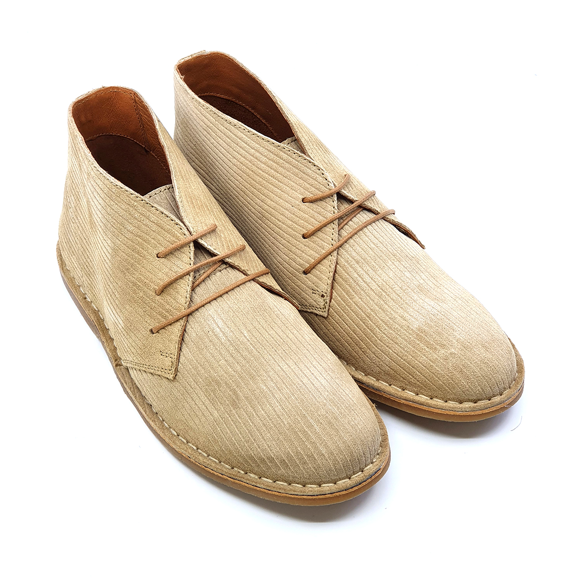 The Preston Cord Effect Desert Boots In Stone Mod Shoes