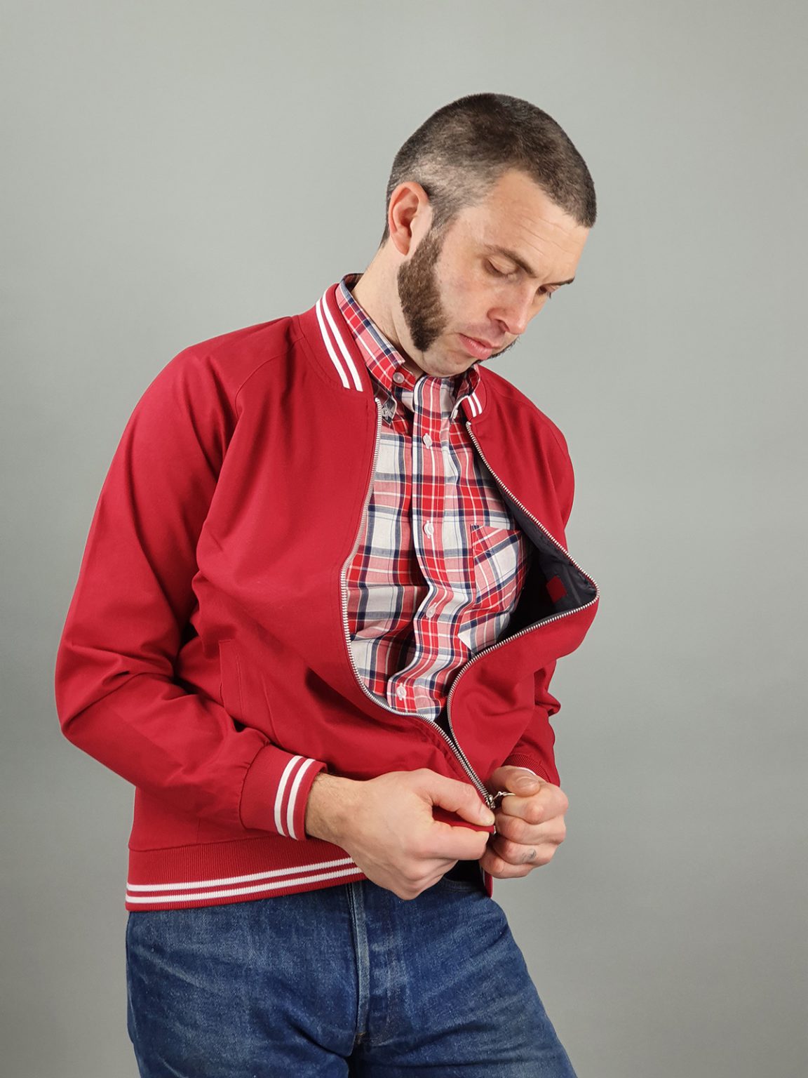 Monkey Jacket – Red With White Stripes – Exclusive Colour By 66 ...