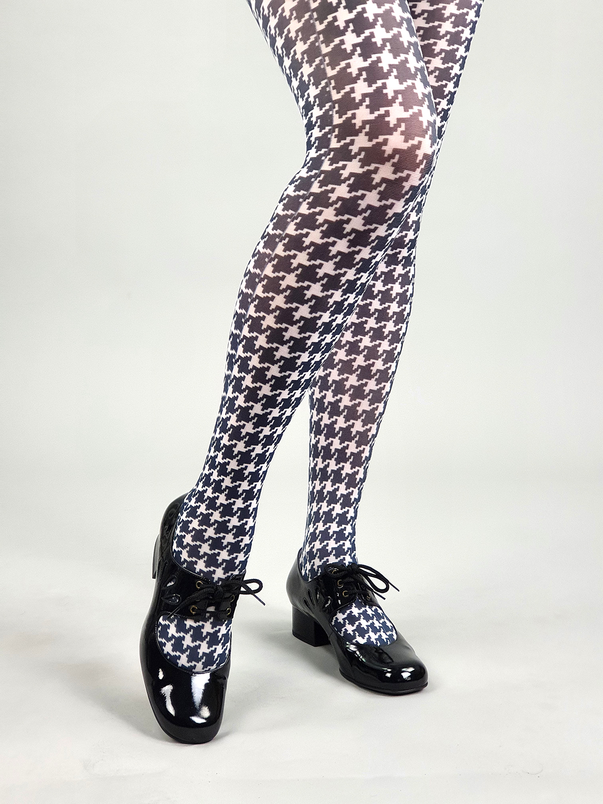 Dogtooth Pattern Tights – ladies vintage retro 60s – 70s style – Mod Shoes