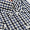 The Jackpot - 2 Shades Blue Gingham Tartan - High Collar Button Down Short Sleeve Shirt - Mod Skin Style