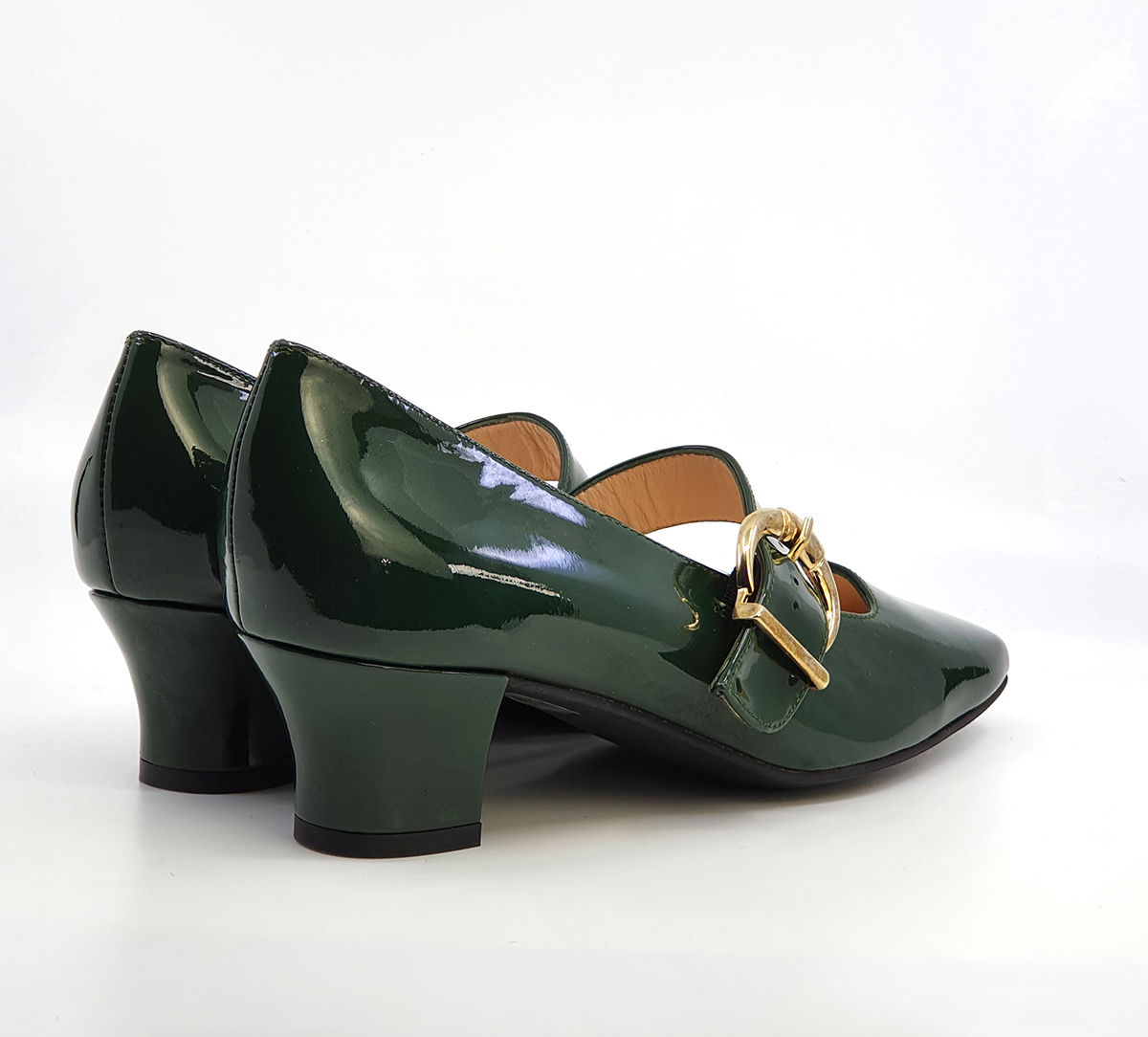 The Lola In Racing Green Patent Leather – Mary Jane 60s Style Ladies ...